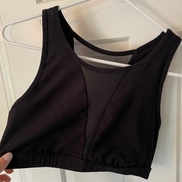90 Degree By Reflex Black Mesh Sports Bra | Size Medium - Picture 2 of 9